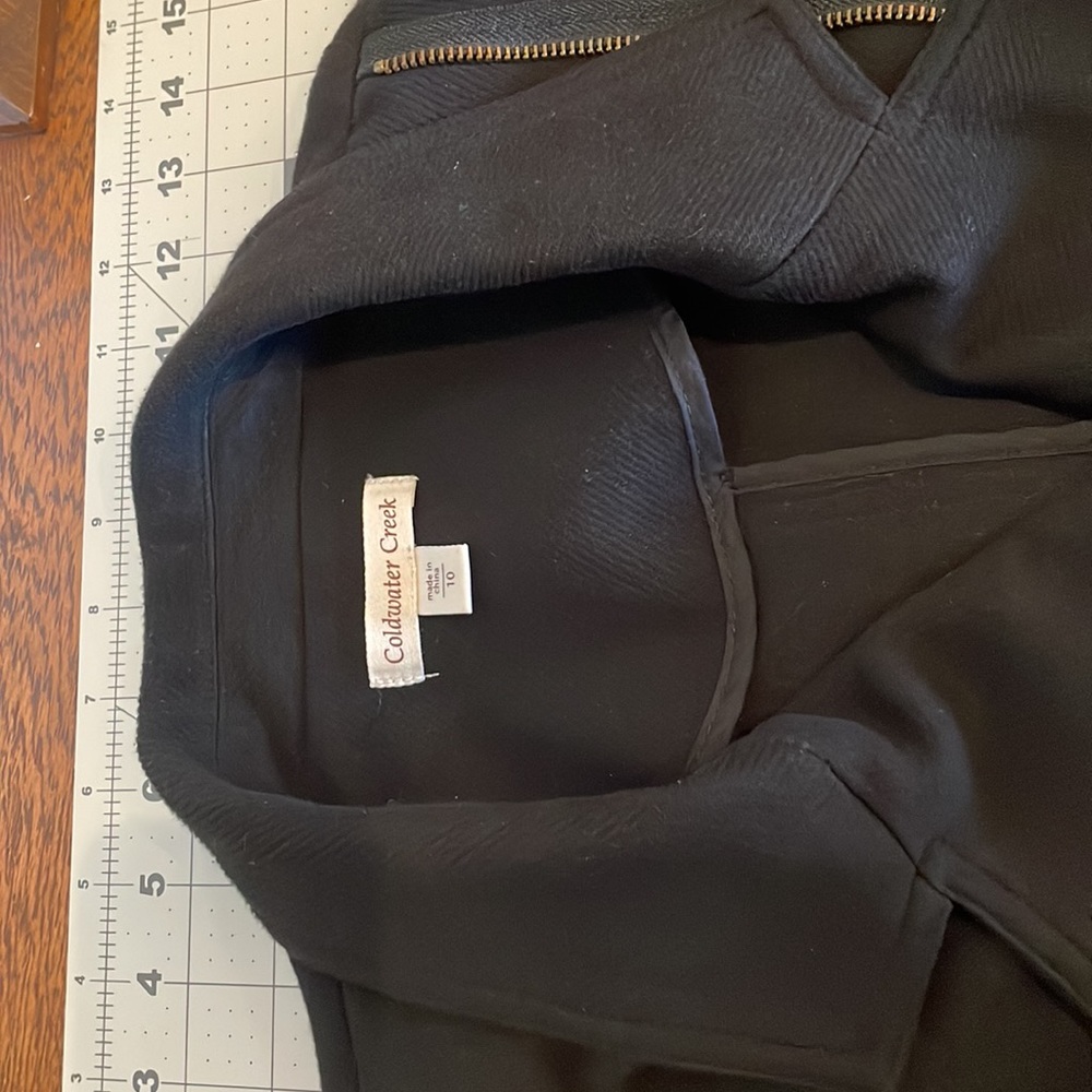 Black Polyester Cotton Blend Jacket - image 3